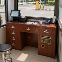 Mostrador de Caja Comercial con Caja Fuerte, Mesa de Acero para Punto de Venta con Almacenamiento con Cerradura para Tiendas Minoristas
