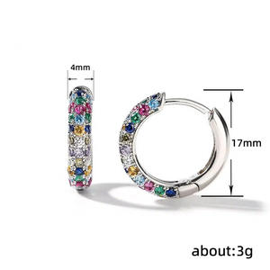 Orecchini a Cerchio E2404 con Diamanti Colorati, Taglio Brillante Rotondo, Montatura a Griffe, Gioielli di Lusso per Donna - Product Image 6
