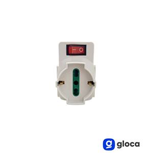 Gloca Pack de 3 adaptateurs triples 16A 250V 2 prises avec interrupteur, rallonge de prise en plastique blanc - Product Image 5