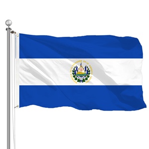 Fabricante de Banderas Deportivas Personalizadas, Bandera Nacional de El Salvador de 90x150cm, Bandera Salvadoreña Azul y Blanca de Poliéster - Product Image 1