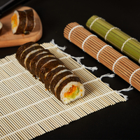 Tapis à sushi rectangulaire grand format en bambou écologique, fait main au Japon, en Corée et en Chine, pour la maison et les restaurants