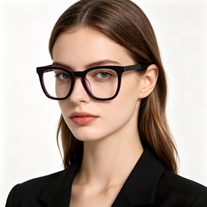 Montures optiques en acétate colorées et personnalisables, prêtes pour la prescription, avec protection UV, étui à lunettes, logo personnalisé, support OEM ODM - Product Image 2