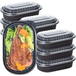 Factory Microwavable Restaurant Disposable Food Container Plastic Takeaway Meal Prep Container