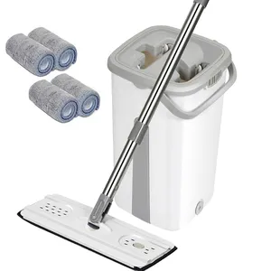 Magic Flat Mop And Bucket Hand Free 360 Degree Head Self Clean Great For Wet And Dry Cleaning Safe On All Surfaces Cleaning