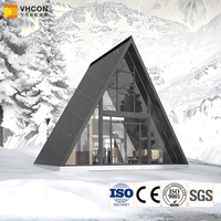 Maison en A à faible consommation d'énergie, villa en acier léger, panneaux isolés, design personnalisable, construction rapide, cabane modulaire préfabriquée en A