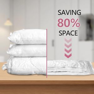 Confezione da 5 sacchetti <span class=keywords><strong>sottovuoto</strong></span> trasparenti ermetici <span class=keywords><strong>per</strong></span> la conservazione di coperte, <span class=keywords><strong>cappotti</strong></span> e vestiti, ideali <span class=keywords><strong>per</strong></span> casa e viaggi - Product Image 2