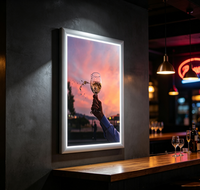 Boîte à lumière LED ultra-fine en aluminium avec cadre à clipser, panneau publicitaire mural personnalisé