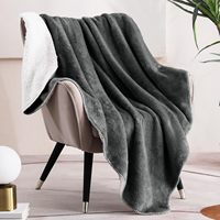 Couverture réversible en polaire Sherpa pour canapé, couverture moelleuse douce en peluche, couvertures épaisses et chaudes pour l'hiver