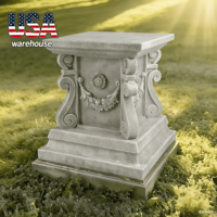 Finition antique Rosette Jardin Plinthe Base Résine Statue Riser Résistant Aux Intempéries À Faible Entretien Pierre Moulée Résine Artisanat pour