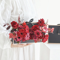 Boîte Cadeau en Carton Écologique pour Arrangements Floraux, Estampage à Chaud, Design Portable, Emballage pour Fleuriste, Vente en Gros