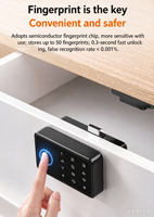 Serrure de tiroir à empreinte digitale horizontale/verticale / Serrure de meuble Tuya pour table de chevet, armoire à dossiers, bureau, usage domestique