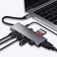 Station d'accueil Type-C 9 ports de haute qualité, hub USB 3.0 et station d'accueil pour ordinateur portable, hub USB-C double 9 en 1 pour ordinateur portable