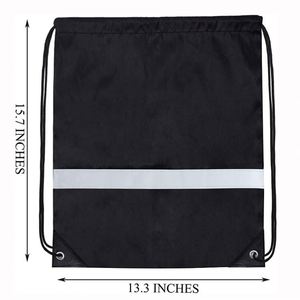 Custom Portable Washable Reusable Reflections Sport Gym Travel Running Polyester <b>Drawstring</b> <b>Backpack</b> - Product Image 2
