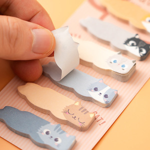 Notes autocollantes style Ins motif chat de dessin animé, index mignons, marqueurs DIY, autocollants de classification pour mémos et messages - Product Image 4