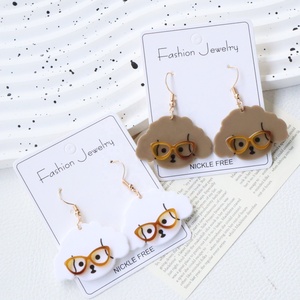 Orecchini Pendenti a Forma di Cagnolino <span class=keywords><strong>Barboncino</strong></span> con Occhiali, in Acrilico, Stile Cartone Animato, Gioielli a Tema Animale Domestico, Regalo per Donne e Ragazze - Product Image 2