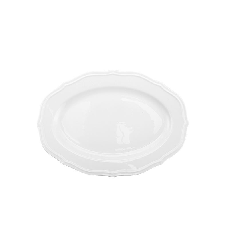 white 14 inches Oval Plate