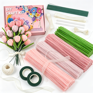 Kit de bricolage créatif en fil de velours duveteux de 7 mm pour projets éducatifs pour enfants et fleurs décoratives en fil duveteux coloré - Product Image 1