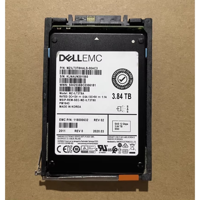 For EMC Unity 3.84T SSD D3F-2SFXL2-3840 005052379 005052155 D3F-D22- 005052584 005052585 SAS Disk