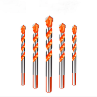 Lot de 5 forets hélicoïdaux à pointe diamantée à montage rapide, diamètre 6 mm, finition nickelée, modèle 6*100, pour maçonnerie, carrelage et béton