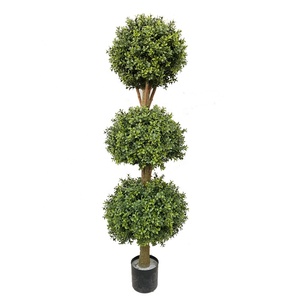 Planta Artificial Topiary Ball Faux Boxwood <span class=keywords><strong>Buxus</strong></span> Greenery simulación árbol bonsái en maceta para decoración Interior del hogar al aire libre - Product Image 1