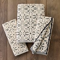 Serviettes de bain en coton à imprimé floral géométrique, douces et absorbantes, pour usage quotidien, spa, hôtel, options de logo personnalisé