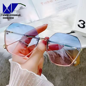 Occhiali da Sole Personalizzati CEM Polygon per Donna, Moda Giovanile, Oversize Senza Montatura, Lenti UV400, Produzione di Fabbrica - Product Image 1