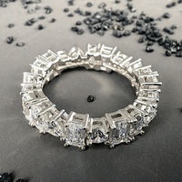 Bague Éternité Élégante en Argent S925 et Moissanite, Taille Brillant Cœur et Ovale, Luxe Léger, Disponible en Stock 2026 pour Femmes et Filles