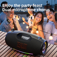 Speaker Karaoke Zealot S89 2 MIC Subwoofer dengan LED RGB, Desain Audio Tiga Jalur Tahan Air, untuk Penggunaan Luar Ruangan & Baterai Isi Ulang