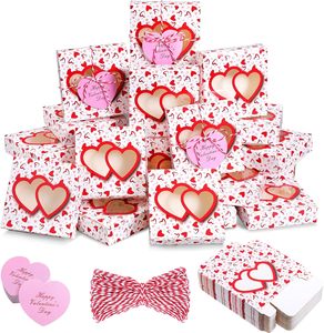 Cajas para Galletas de San Valentín con Ventana, Cajas Pequeñas Rosas para Pastelería, Contenedores para Postres, para Muffins, Jabón Artesanal, Regalo para Fiesta de San Valentín - Product Image 2