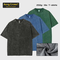 T-shirt Homme Oversize 250 GSM Rétro 100% Coton Épais, Impression DTG, Logo, Effet Délavé Acide, Vintage, Personnalisé