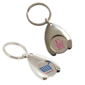 Conception personnalisée Logo Métal Porte-clés Porte-monnaie Supermarché Panier Puce Porte-clés Chariot Jeton Porte-monnaie - Product Image 6