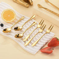 Ensemble de 6 couverts miniatures en acier inoxydable doré rose pour café, desserts, mariage, boîte cadeau de fête, fourchettes et cuillères à œufs de style occidental