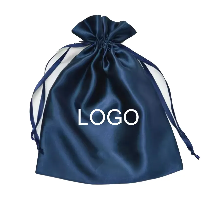 Satin-Zugbandtasche individuelle luxuriöse Seidenperücken verpackung Staubsäcke Qualität Kordelzug-Geschenktüte für Kosmetik Schmuck Dessous Handtaschen Haar Satinbeutel