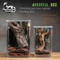 Terrarium pour reptiles transparent de qualité supérieure, habitat en acrylique spacieux avec couvercle ventilé, écologique et durable pour les reptiles
