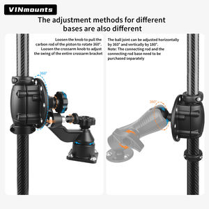 Soporte de Transductor para Buscador de Peces Marino de Alta Resistencia VINmounts, Color Negro, con Brazo Horizontal y Poste de Fibra de Carbono de 32 mm, VIN-TYQ-004-ZJ - Product Image 4