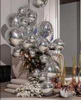Grandes boules métalliques gonflables géantes boule miroir colorée disco ballon miroir gonflable laser brillant pour décoration rouge noir