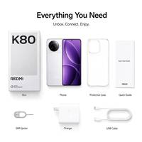 Téléphone mobile Redmi K80 version chinoise 5G, Snapdragon 8 Gen 3, LPDDR5X, UFS 4.0, écran OLED 2K 120Hz, batterie 6550mAh, charge rapide 90W, stock en gros