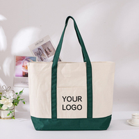 Nouveau sac fourre-tout en toile tendance avec empiècements, sac de courses en coton recyclable avec poche pour les trajets quotidiens et les sorties décontractées