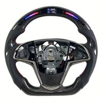 Amélioration de l'intérieur de la voiture, volant personnalisé en fibre de carbone adapté aux Cadillac SRX ATS CTS XTS CT