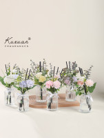 50ml ensemble de diffuseur de roseau personnalisé parfum de maison durable fleurs sèches décoratives pour hôtels chambres cadeaux de parfum en verre de la Saint-Valentin