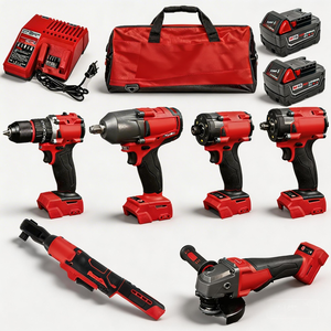 18V power <b>tool</b> <b>set</b>: multi-functional lithium-ion wrench, angle grinder, along with battery charger – a complete kit. - Product Image 1