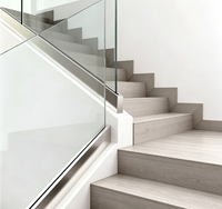 Base en aluminium moderne pour garde-corps en verre sans cadre, balustrade, quincaillerie pour escalier et balcon