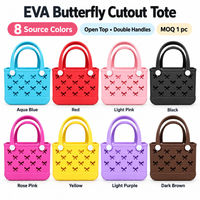 Sac fourre-tout de plage EVA Papillon 28x12x22cm, imperméable, couleur unie, perforé, pour voyages d'été et centres de villégiature, vente en gros