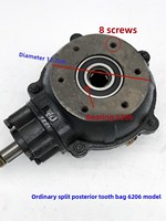 Couvre-engrenage arrière de cyclomoteur à trois roues 110 Moped 206/108, type divisé, roulement plat bilatéral