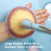 Pinceau de maquillage de haute qualité, grand pinceau à poudre, pinceau Kabuki à tête plate pour estomper les fards liquides, crèmes et poudres