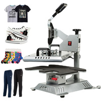 Multifonction 3 en 1 Chaussures Vêtements T-shirt Chaussettes Pantalons Jambes Dtf 3d Sticker Label logo Heat Transfer Printing Press Machines