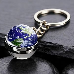 Porte-clés en cristal double face de haute qualité, personnalisé, exquis, lumineux, avec le soleil, les <span class=keywords><strong>neuf</strong></span> planètes, la lune, la galaxie, la Terre, pour cadeau - Product Image 1