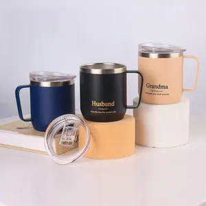 Stainless Steel Insulated Coffee Mug 12 Oz Vacuum Insulated Coffee Cup With Handle Spill Proof Lid Keep Coffee Cold