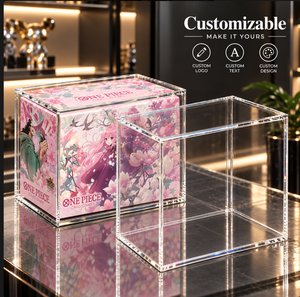 Étui d'affichage magnétique en acrylique personnalisable pour jeu de cartes <span class=keywords><strong>One</strong></span> <span class=keywords><strong>Piece</strong></span>, rose fleur de cerisier, étanche, anti-poussière, support magnétique N52 - Product Image 1
