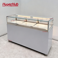 Vitrine Réfrigérée Professionnelle pour Gâteaux Mousse au Chocolat, Présentoir de Comptoir avec Éclairage LED et Stockage Sous Comptoir